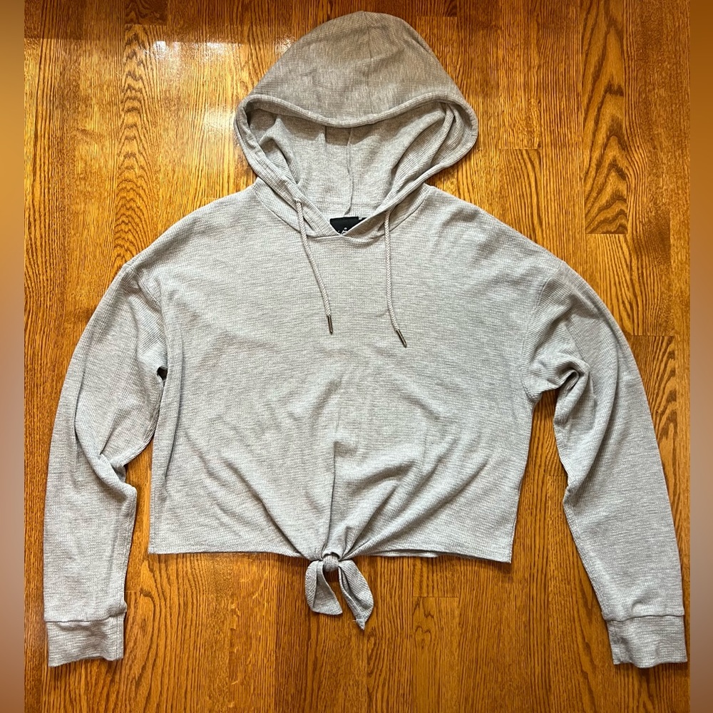 UO Out From Under Waffle Knit Cropped Hoodie